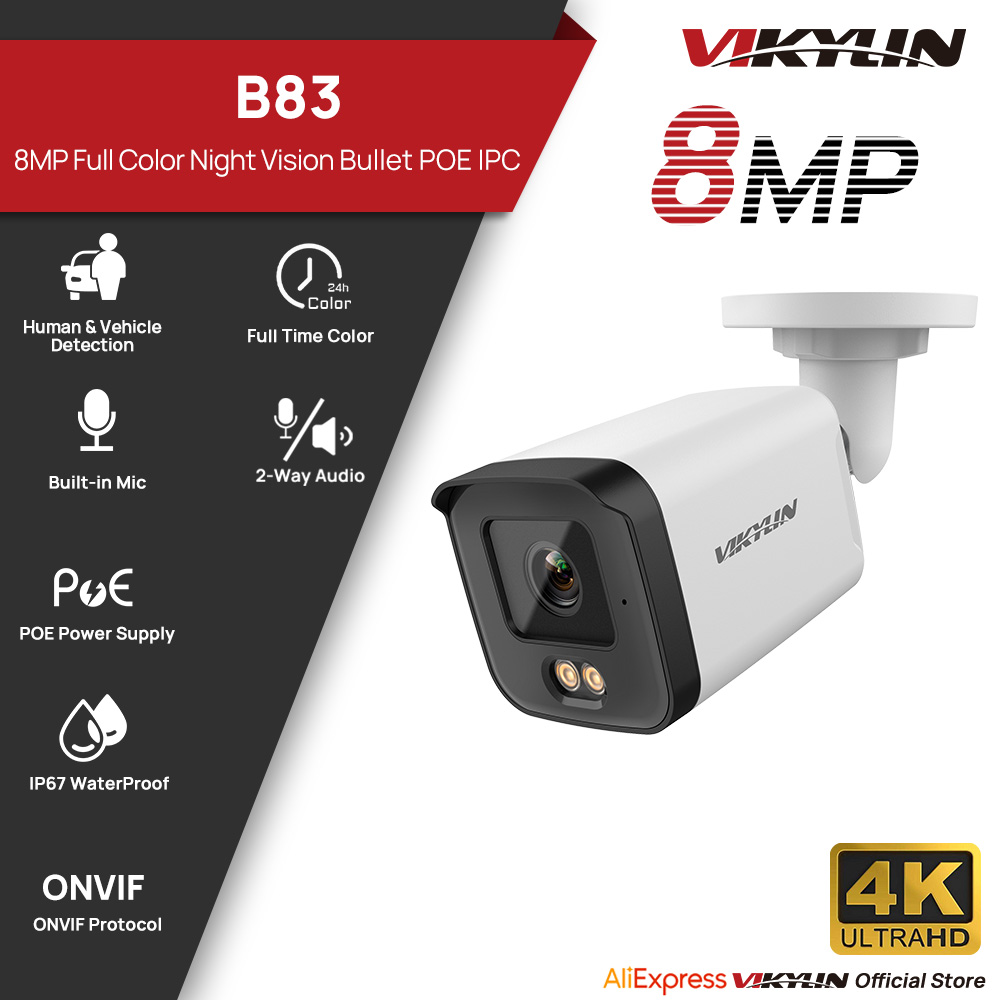 Home Security Lights Outdoors - Caméra de sécurité IP HD 8MP