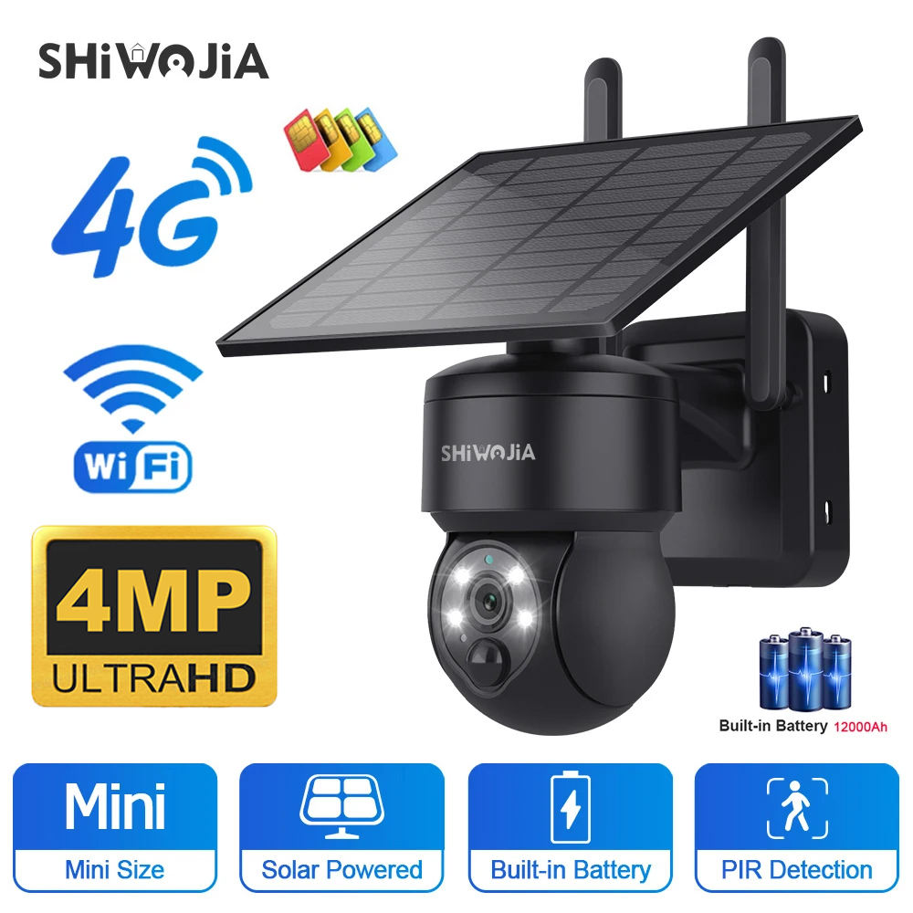 Camera Solar Wireless - WinterWOJIA-Caméra solaire PTZ sans fil, caméra