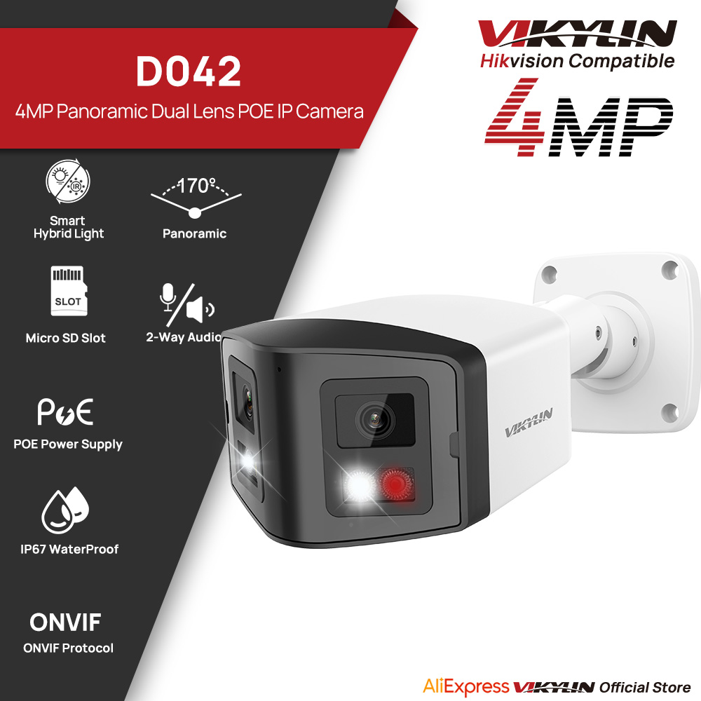 Home Security Lights Outdoors - VIKYLIN 170 ° Caméra IP de