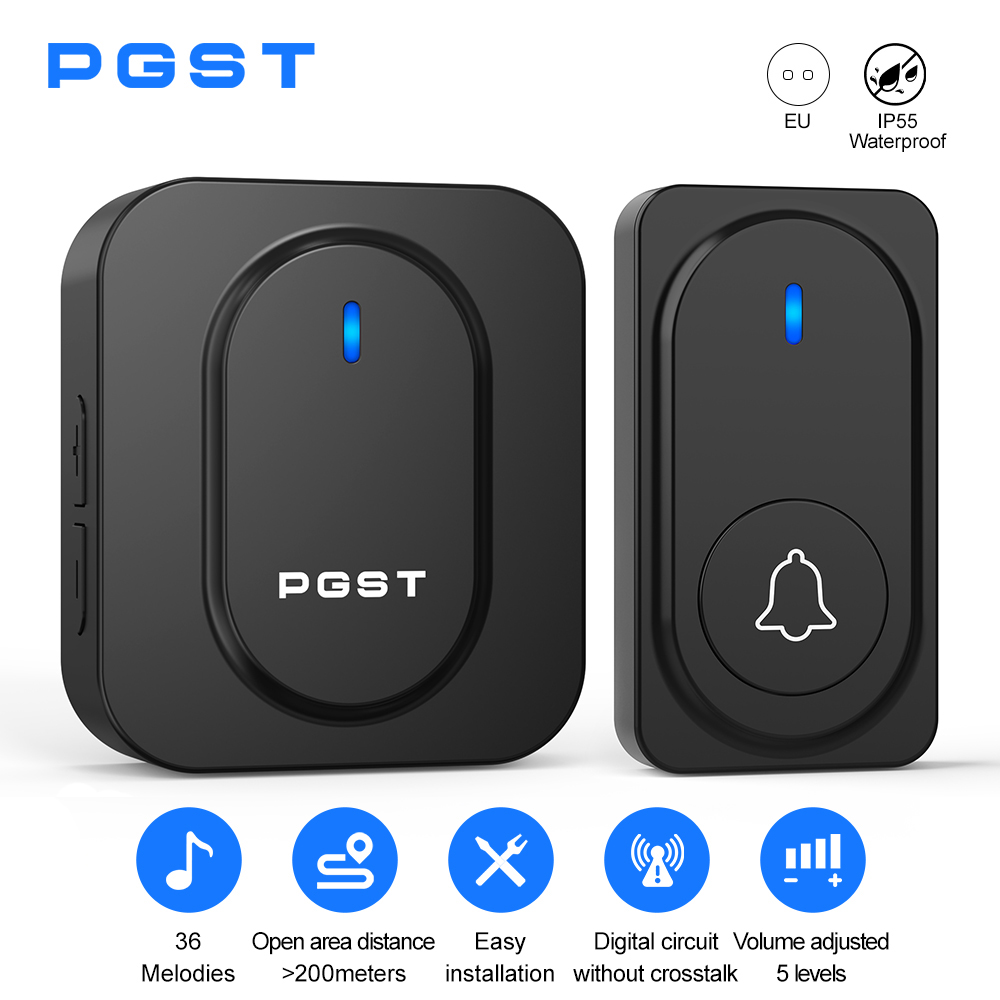 Home Security Lights Outdoors - Sonnette sans fil PGST avec 36