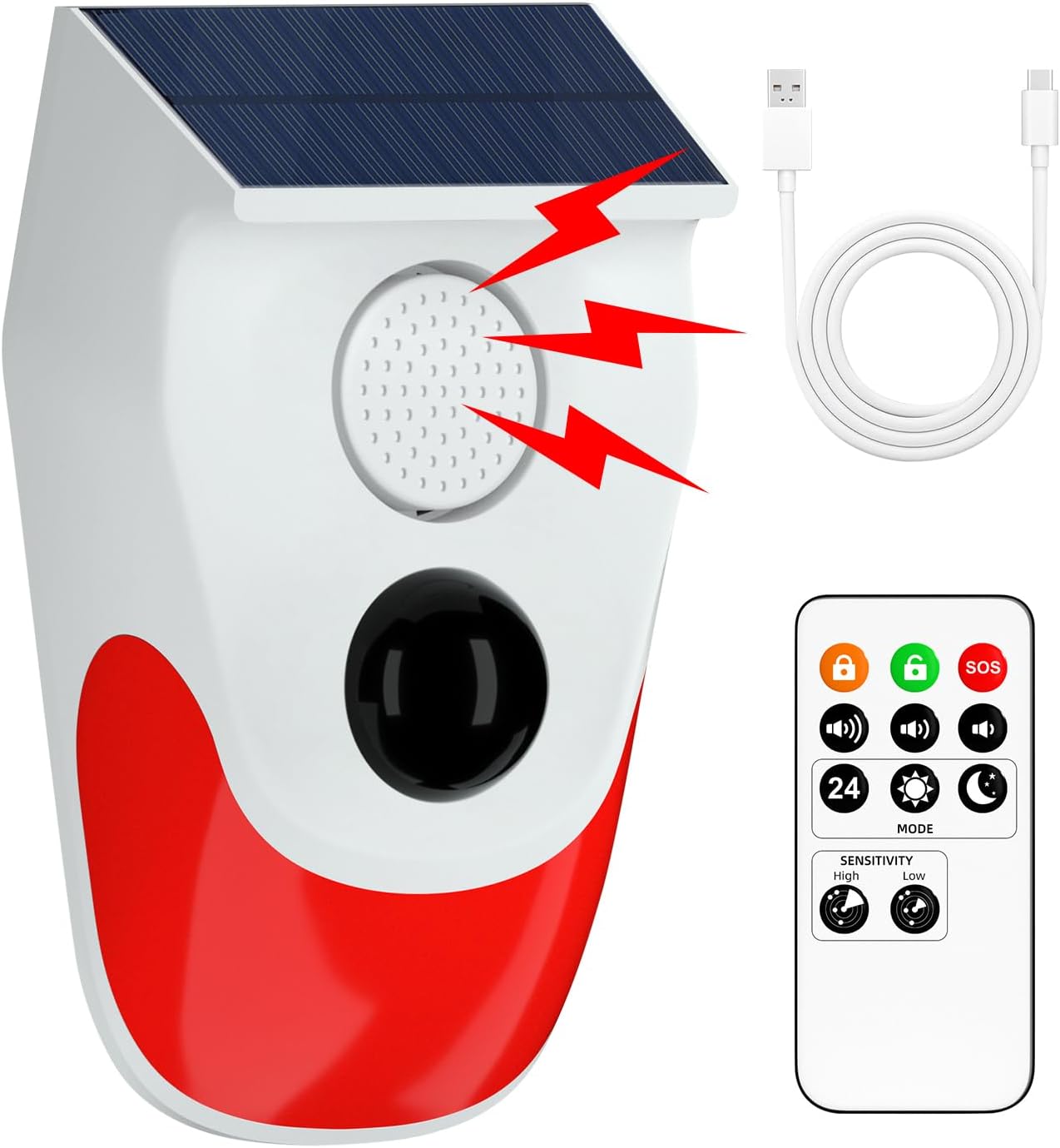 Home Security Lights Outdoors - Alarme extérieure de capteur de mouvement