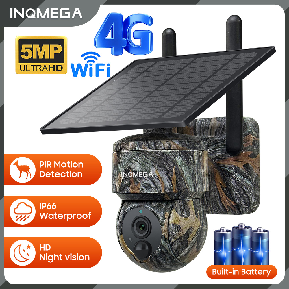 Camera Solar Wireless - INQMEGA 5MP 4G/WIFI caméra de sécurité