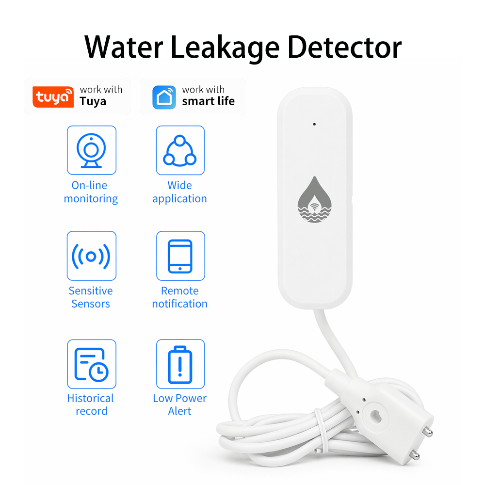 Home Security And Monitoring - Capteur d'alarme de fuite d'eau WiFi/Zigbee