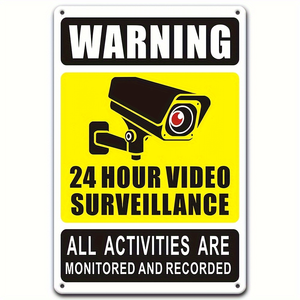 Home Security And Monitoring - Panneau d'avertissement de vidéosurveillance 24/7, métal