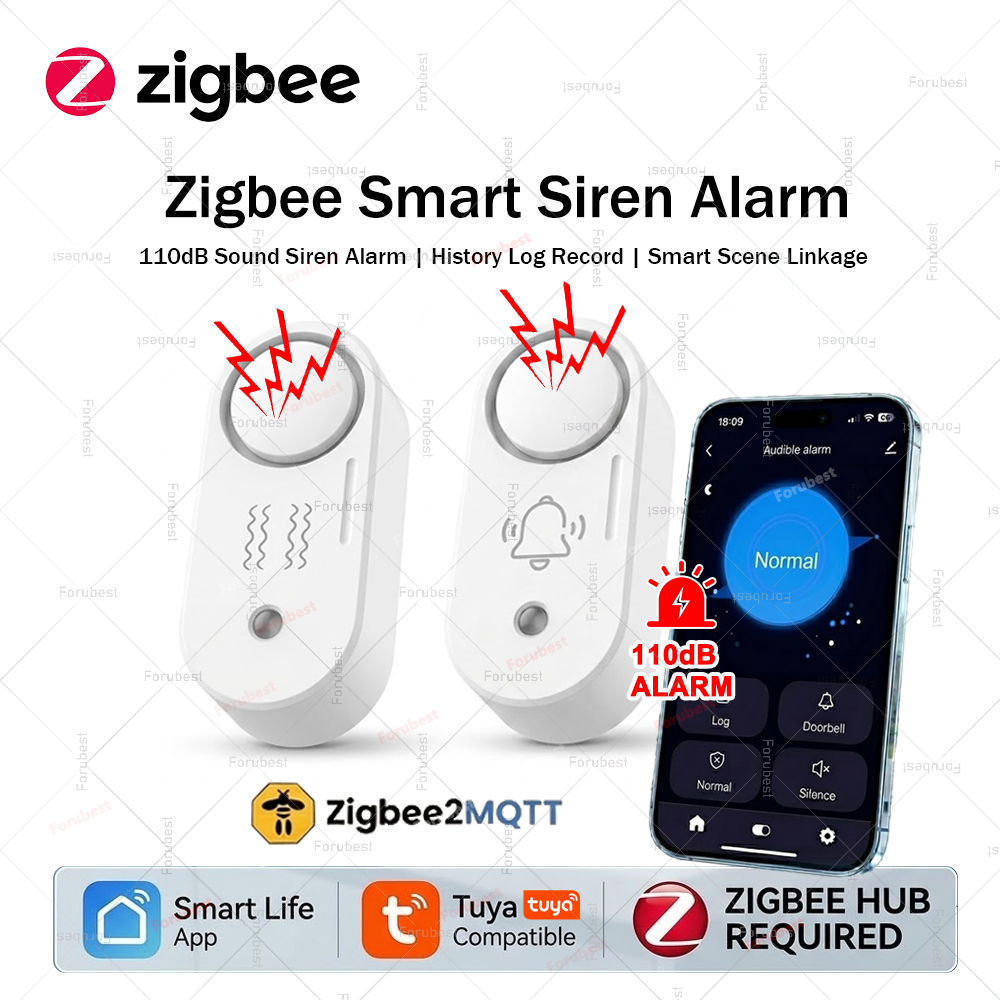 Home Security Options - Alarme sirène intelligente Zigbee pour la