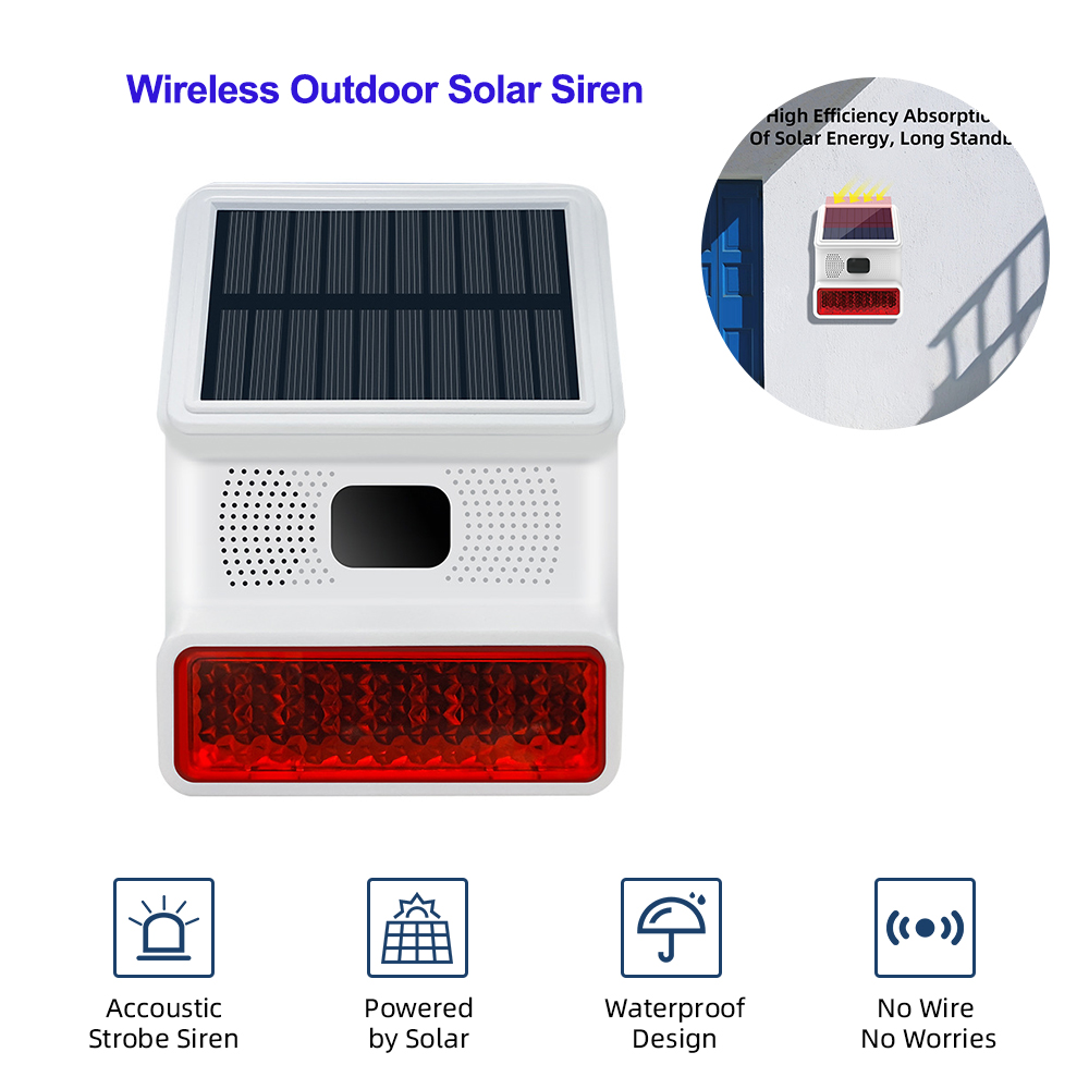 Home Security Lights Outdoors - TAIBOAN 433MHZ sans fil solaire son