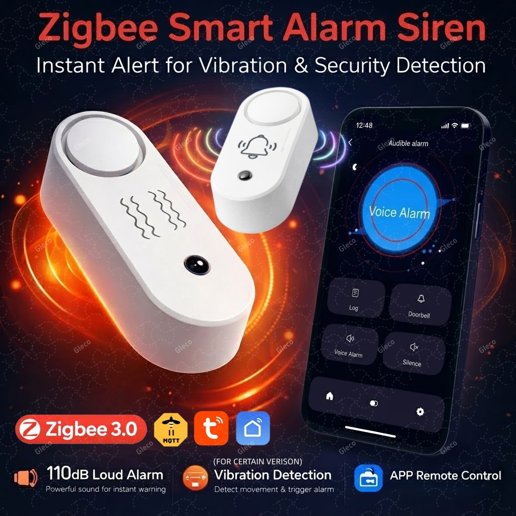 Home Security Options - Sirène d'alarme intelligente ZigBee Tuya avec