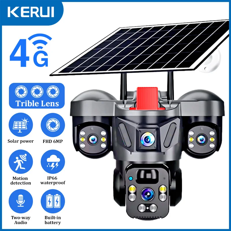 Home Security Video - KERUI extérieur PTZ 6MP 4G SIM