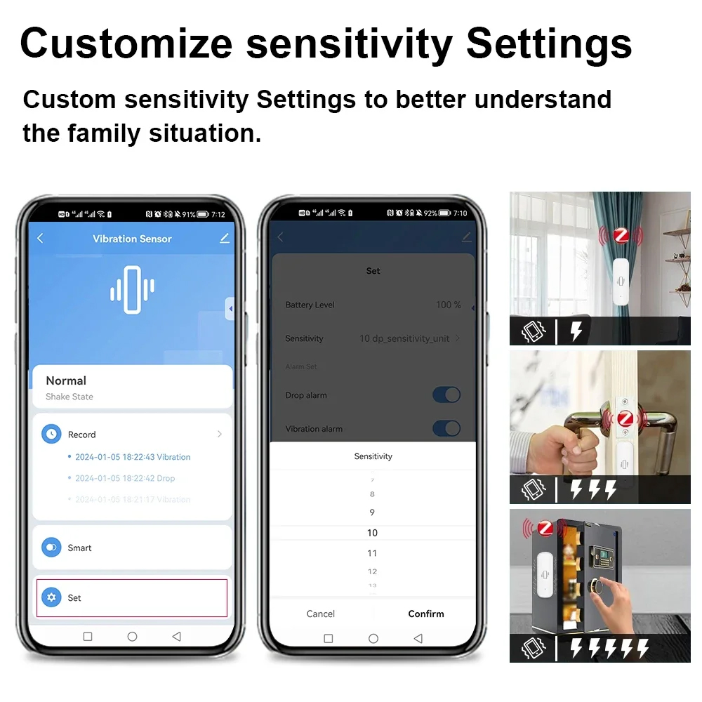 Capteur de vibrations intellig - Home Security And Monitoring avis et prix
